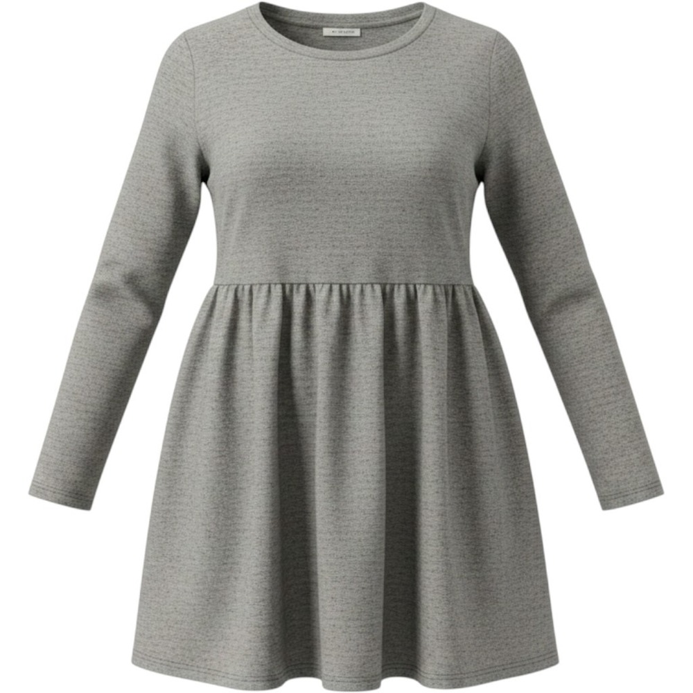Maurices 24/7 Grey Heather Long Sleeve Babydoll Tunic Top Plus Size 0X